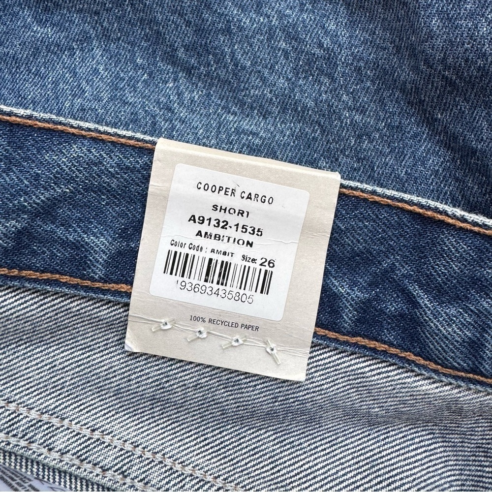 NWT AGOLDE Cooper Long Jean Shorts Blue Ambition 26 - Picture 4 of 11